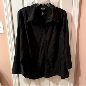 Black Maggie Barnes Plus size Pinstripe Blouse